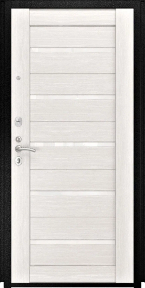 Входная дверь ДвериПРО Rosna СБ-1 (лак. белое, 16мм, беленый дуб) DPRO197038 внутренняя сторона