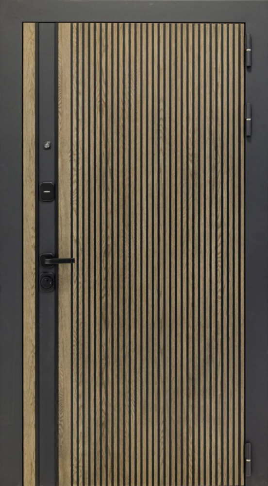 Входная дверь ДвериПРО Rosna СБ-1 (лак. белое, 16мм, беленый дуб) DPRO197038 внешняя сторона