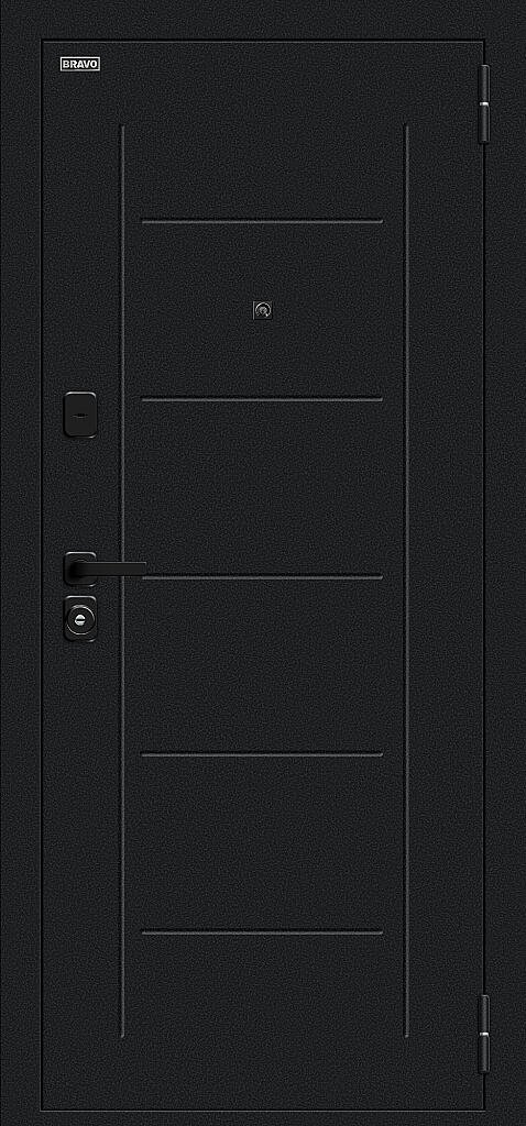 Входная дверь Борн/SBlack Букле черное/Wenge Melinga BR6185 внешняя сторона